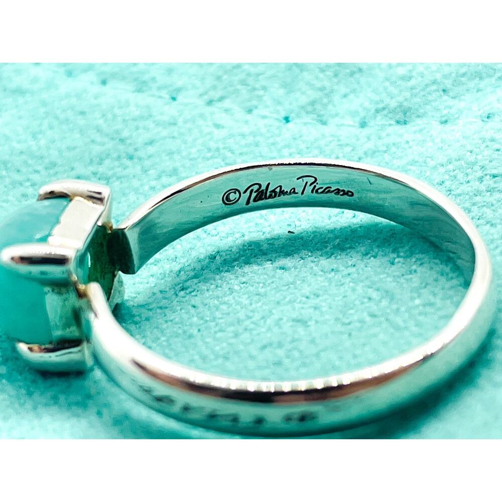 Tiffany & Co. Paloma Picasso 7mm Amazonite Sugar Stacks Ring - Size 6.75 - Picture 5 of 16